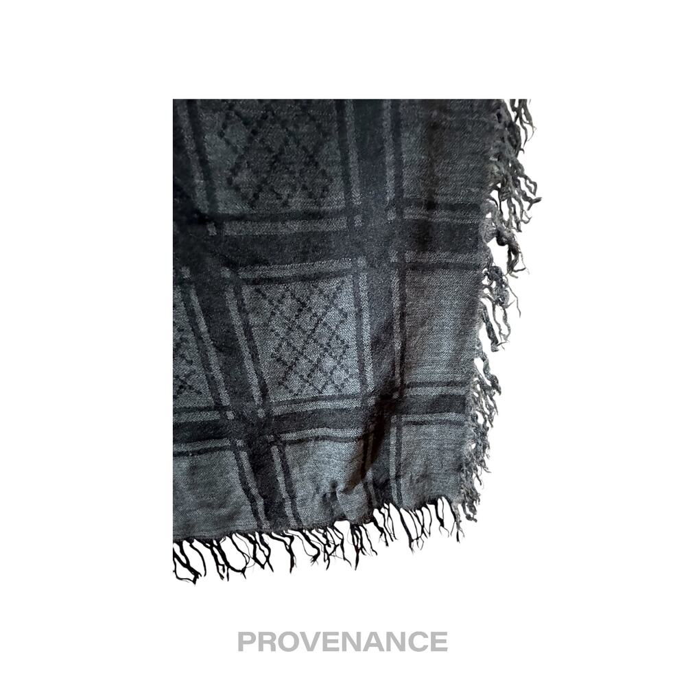 🔴 Gucci Survie Fox Shawl Scarf - GG Black Charcoal - Picture 5 of 8